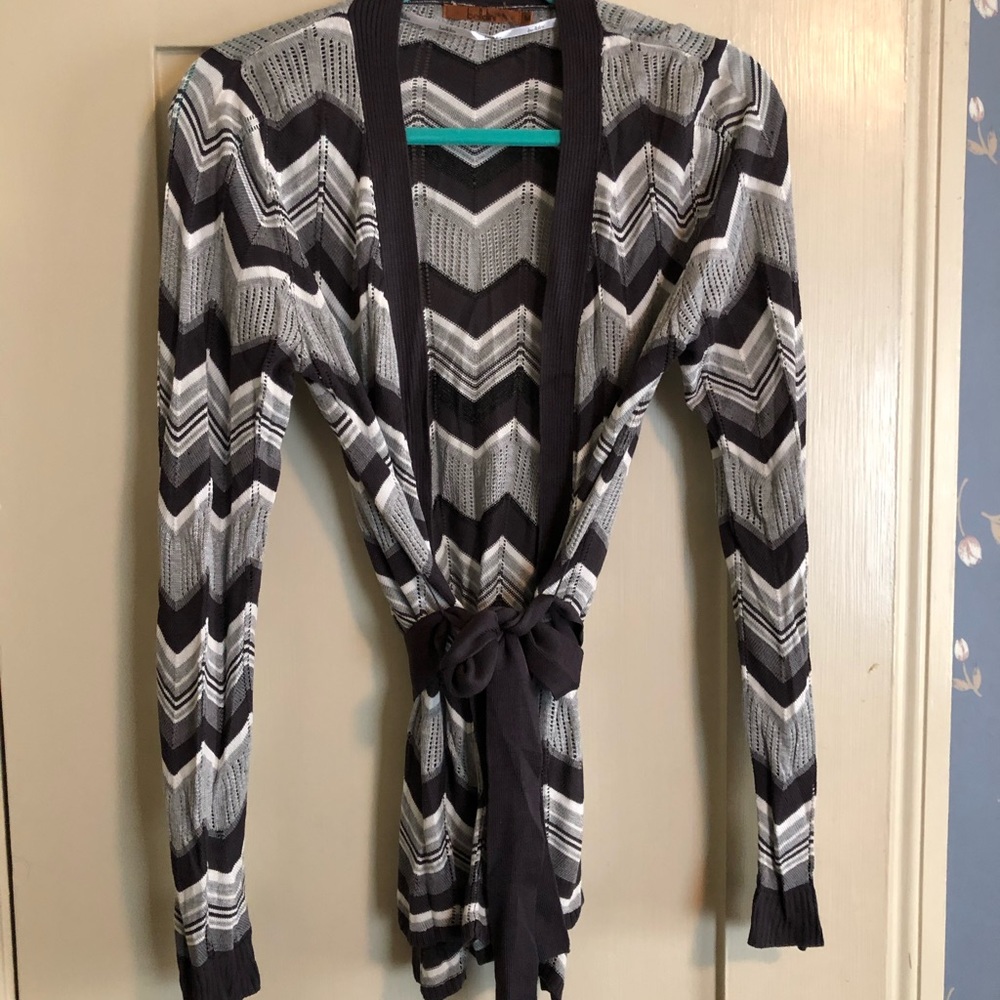 Bellini chevron cardigan with belt